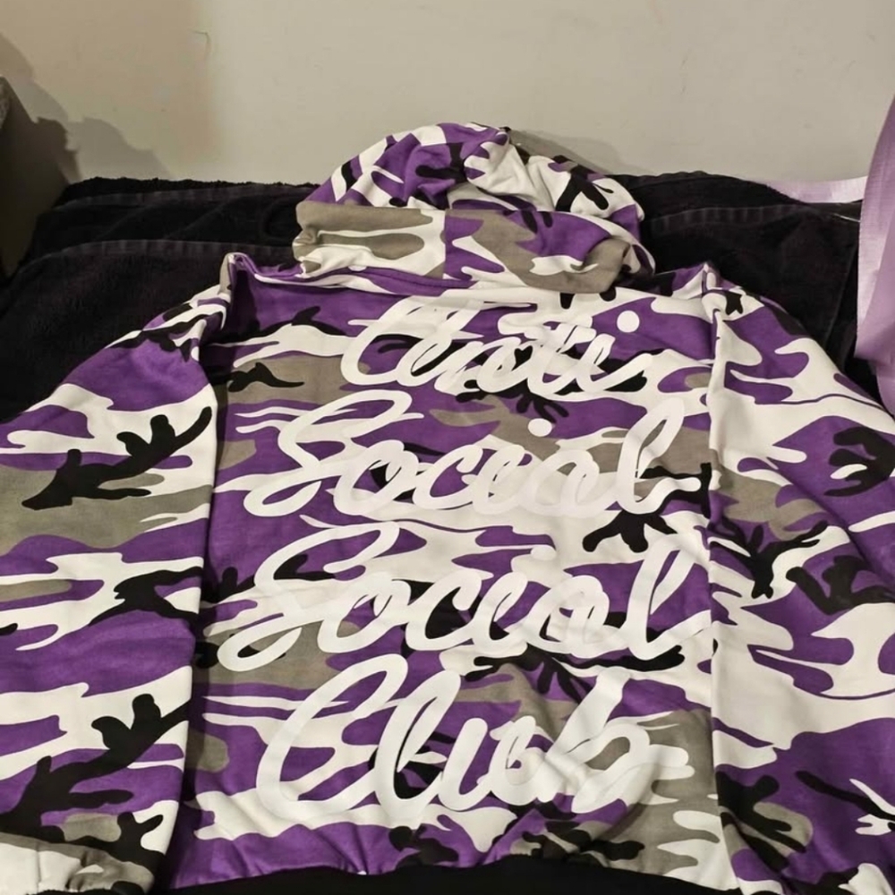 Anti Social Social Club Purple Camo Hoodie NEW Size small